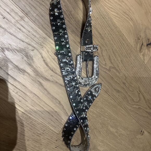 Western Rhinestone SM Bling Belt Crosses Black  Rhinestone Buckle 29 Crosses main image 5